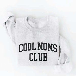 Oat Collective Tops Cool Moms Club Gray Oversized Graphic